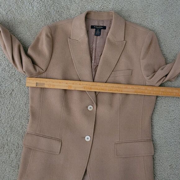 Brooks Brothers LORO PIANA Camel Hair Blazer Womens 12 Tan Career Suit Jacket - Picture 9 of 16